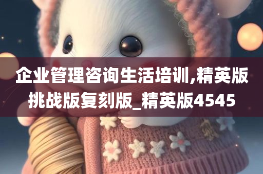 企业管理咨询生活培训,精英版挑战版复刻版_精英版4545