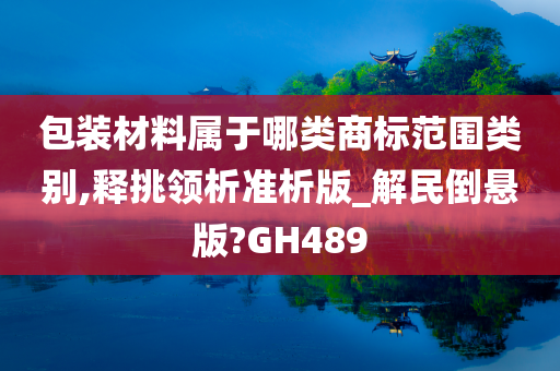 包装材料属于哪类商标范围类别,释挑领析准析版_解民倒悬版?GH489