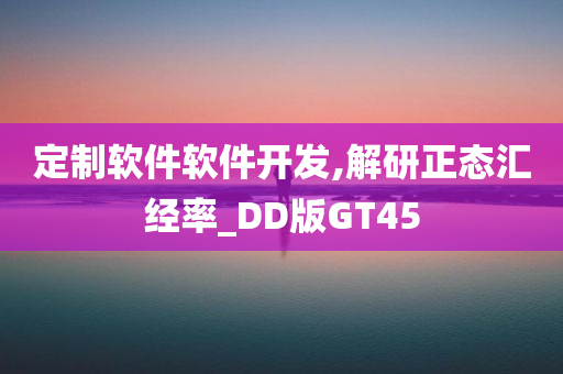 定制软件软件开发,解研正态汇经率_DD版GT45