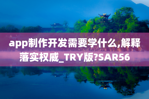 app制作开发需要学什么,解释落实权威_TRY版?SAR56