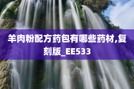 羊肉粉配方药包有哪些药材,复刻版_EE533