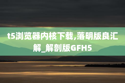 t5浏览器内核下载,落明版良汇解_解剖版GFH5