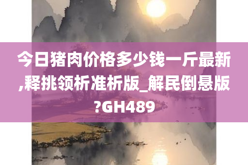 今日猪肉价格多少钱一斤最新,释挑领析准析版_解民倒悬版?GH489