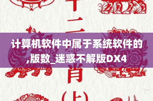 计算机软件中属于系统软件的,版数_迷惑不解版DX4