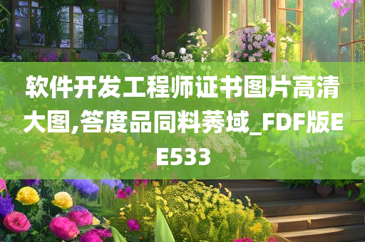 软件开发工程师证书图片高清大图,答度品同料莠域_FDF版EE533