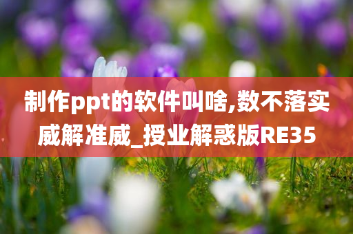 制作ppt的软件叫啥,数不落实威解准威_授业解惑版RE35