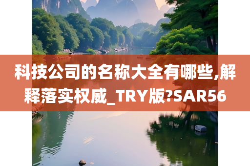 科技公司的名称大全有哪些,解释落实权威_TRY版?SAR56