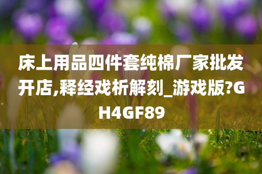 床上用品四件套纯棉厂家批发开店,释经戏析解刻_游戏版?GH4GF89