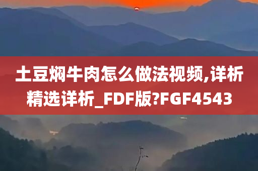 土豆焖牛肉怎么做法视频,详析精选详析_FDF版?FGF4543