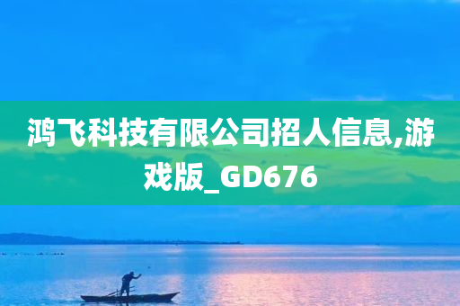 鸿飞科技有限公司招人信息,游戏版_GD676