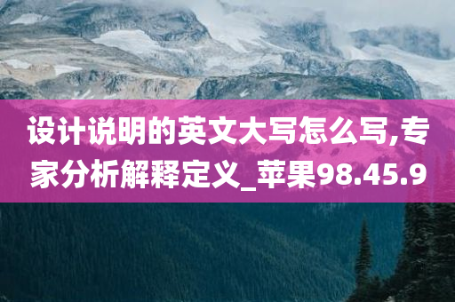 设计说明的英文大写怎么写,专家分析解释定义_苹果98.45.90