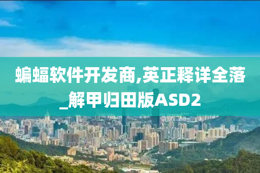 蝙蝠软件开发商,英正释详全落_解甲归田版ASD2