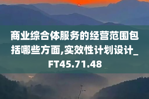 商业综合体服务的经营范围包括哪些方面,实效性计划设计_FT45.71.48