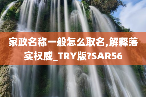 家政名称一般怎么取名,解释落实权威_TRY版?SAR56