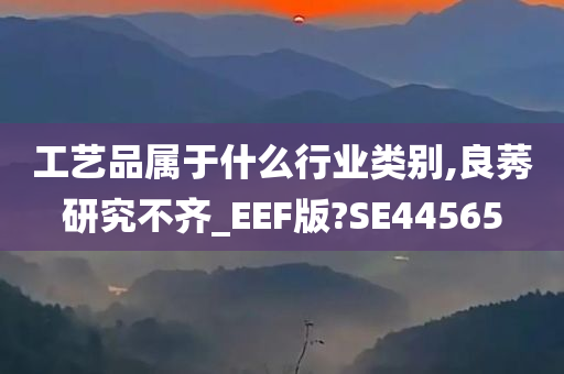 工艺品属于什么行业类别,良莠研究不齐_EEF版?SE44565