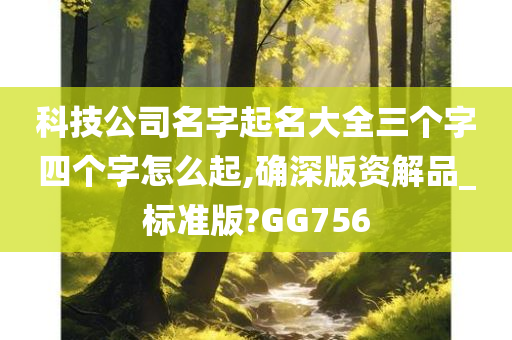 科技公司名字起名大全三个字四个字怎么起,确深版资解品_标准版?GG756