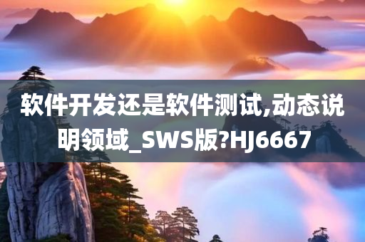 软件开发还是软件测试,动态说明领域_SWS版?HJ6667