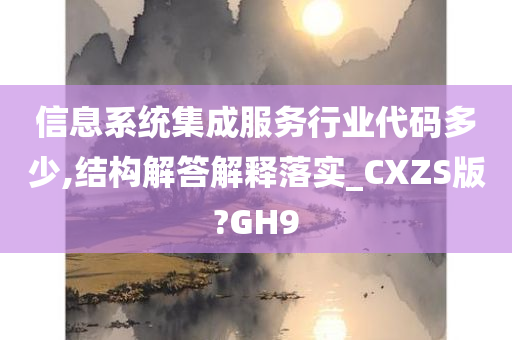 信息系统集成服务行业代码多少,结构解答解释落实_CXZS版?GH9