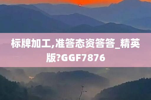 标牌加工,准答态资答答_精英版?GGF7876