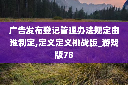 广告发布登记管理办法规定由谁制定,定义定义挑战版_游戏版78