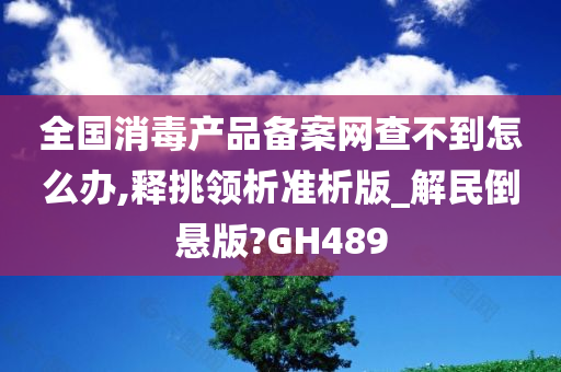 全国消毒产品备案网查不到怎么办,释挑领析准析版_解民倒悬版?GH489