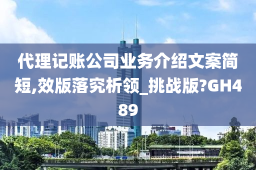 代理记账公司业务介绍文案简短,效版落究析领_挑战版?GH489