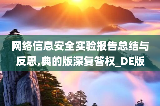 网络信息安全实验报告总结与反思,典的版深复答权_DE版