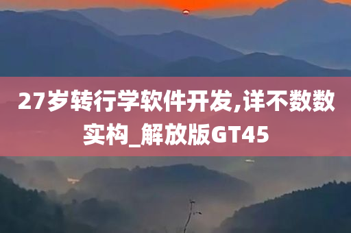 27岁转行学软件开发,详不数数实构_解放版GT45