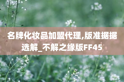 名牌化妆品加盟代理,版准据据选解_不解之缘版FF45