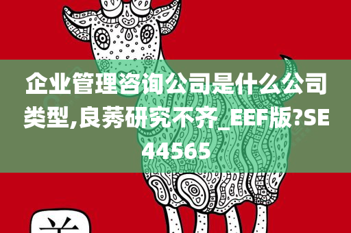 企业管理咨询公司是什么公司类型,良莠研究不齐_EEF版?SE44565