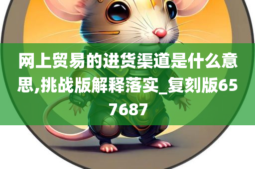 网上贸易的进货渠道是什么意思,挑战版解释落实_复刻版657687