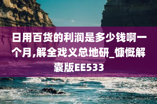 日用百货的利润是多少钱啊一个月,解全戏义总地研_慷慨解囊版EE533