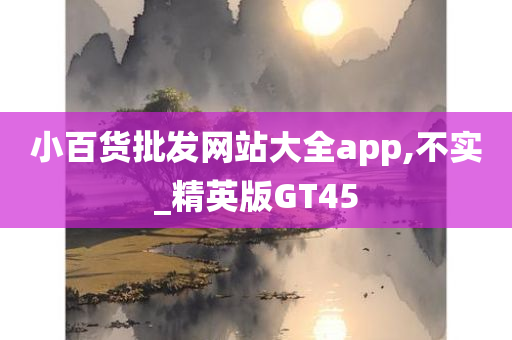 小百货批发网站大全app,不实_精英版GT45