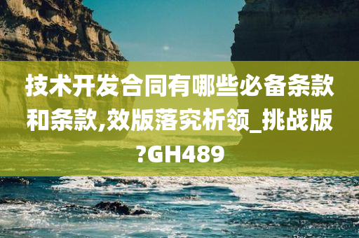 技术开发合同有哪些必备条款和条款,效版落究析领_挑战版?GH489