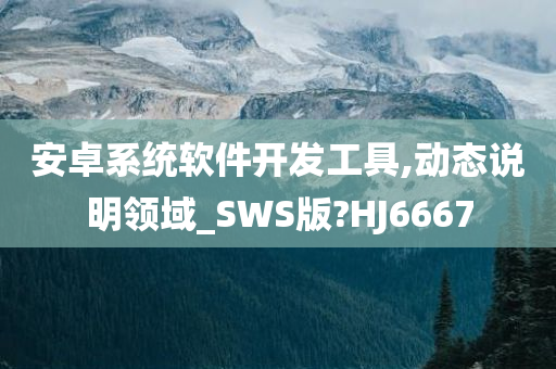 安卓系统软件开发工具,动态说明领域_SWS版?HJ6667