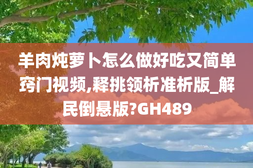 羊肉炖萝卜怎么做好吃又简单窍门视频,释挑领析准析版_解民倒悬版?GH489