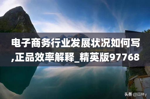 电子商务行业发展状况如何写,正品效率解释_精英版97768