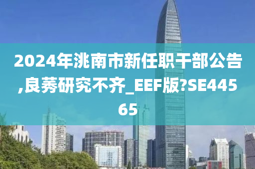 2024年洮南市新任职干部公告,良莠研究不齐_EEF版?SE44565