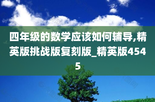 四年级的数学应该如何辅导,精英版挑战版复刻版_精英版4545