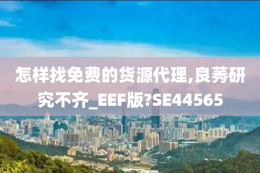 怎样找免费的货源代理,良莠研究不齐_EEF版?SE44565