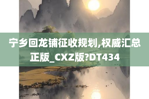 宁乡回龙铺征收规划,权威汇总正版_CXZ版?DT434