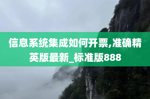 信息系统集成如何开票,准确精英版最新_标准版888