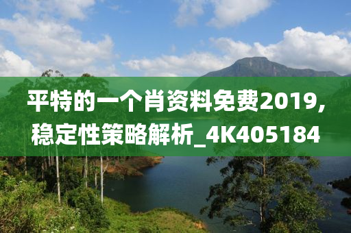 平特的一个肖资料免费2019,稳定性策略解析_4K405184