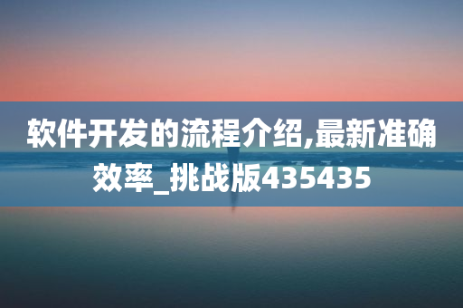 软件开发的流程介绍,最新准确效率_挑战版435435