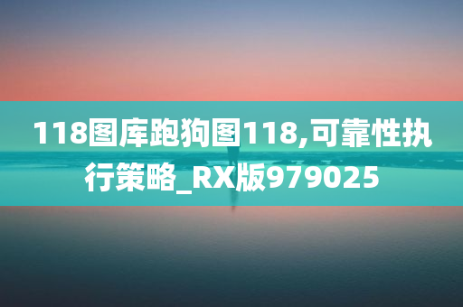 118图库跑狗图118,可靠性执行策略_RX版979025