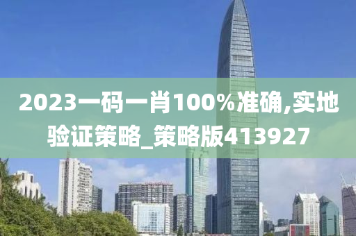 2023一码一肖100%准确,实地验证策略_策略版413927