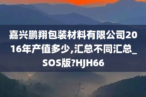 嘉兴鹏翔包装材料有限公司2016年产值多少,汇总不同汇总_SOS版?HJH66