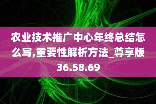 农业技术推广中心年终总结怎么写,重要性解析方法_尊享版36.58.69