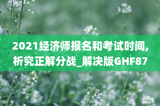 2021经济师报名和考试时间,析究正解分战_解决版GHF87