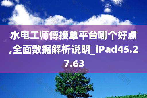 水电工师傅接单平台哪个好点,全面数据解析说明_iPad45.27.63